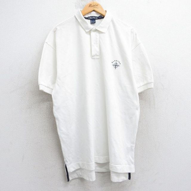 【50%OFF】ノーティカ 90s 半袖ポロシャツ ワンポイントロゴ ホワイト XL | 古着