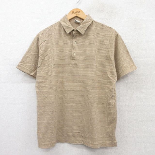 ギャップ 00s 半袖ポロシャツ ボーダー ベージュ L | 古着