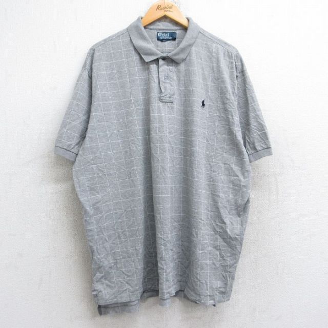 ラルフローレン 90s 半袖ポロシャツ ワンポイントロゴ グレー XL | 古着
