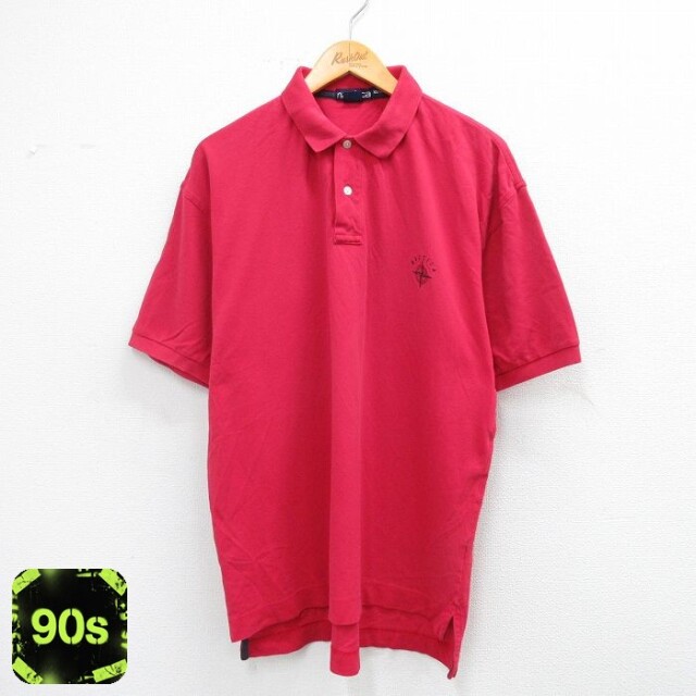 【50%OFF】ノーティカ 90s 半袖ポロシャツ ワンポイントロゴ レッド XL | 古着