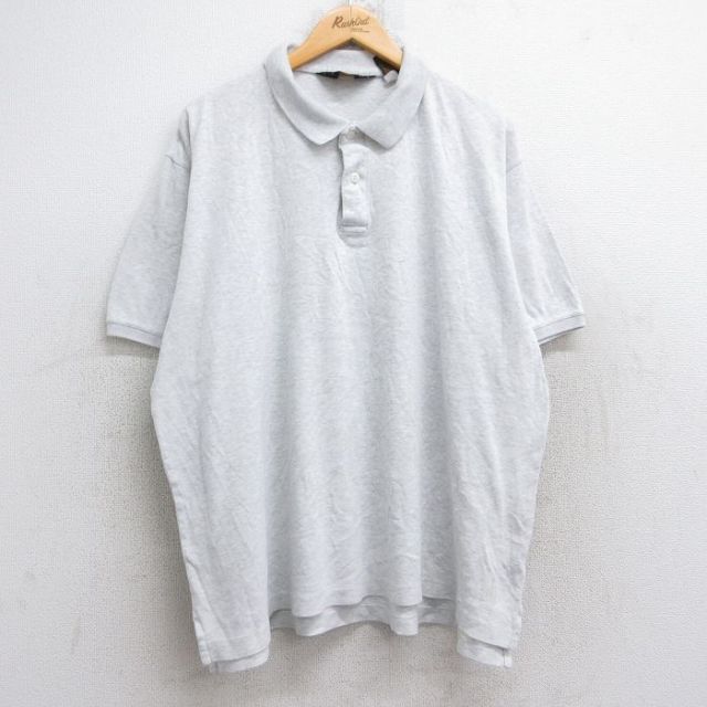 XL★古着 エディーバウアー 半袖 ブランド ポロ シャツ メンズ 90年代 90s 大きいサイズ コットン 薄グレー 霜降り 25aug26 中古 トップス