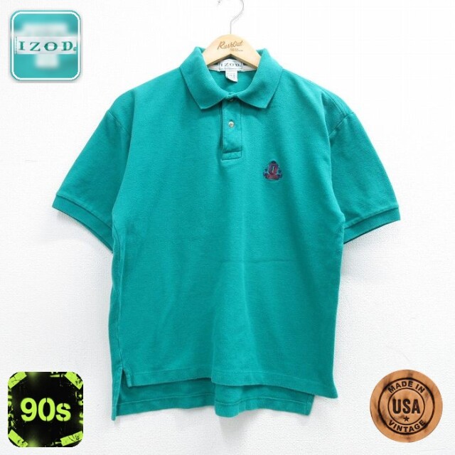 【20%OFF】IZOD 90s 半袖ポロシャツ 鹿の子 ライトブルー メンズL相当 | 古着