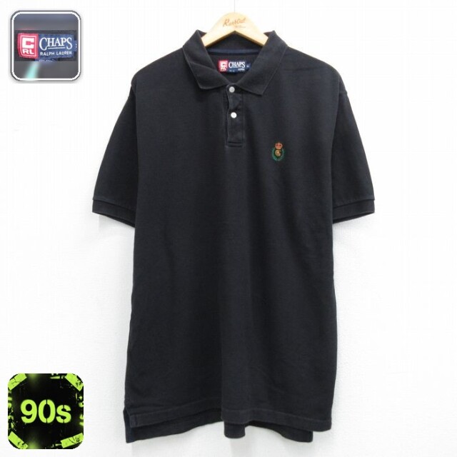 【20%OFF】ラルフローレン 90s 半袖ポロシャツ ワンポイントロゴ ブラック メンズXL相当 | 古着