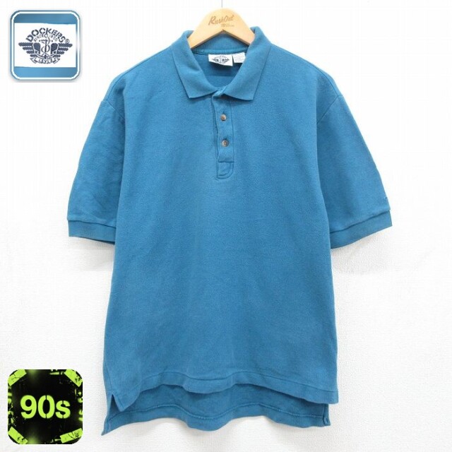 【20%OFF】ドッカーズ 90s 半袖ポロシャツ ライトブルー メンズXL相当 | 古着