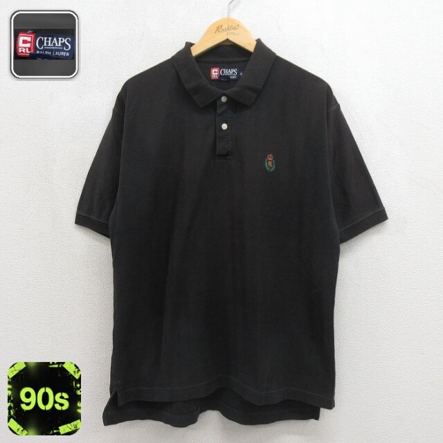 【20%OFF】ラルフローレン 90s 半袖ポロシャツ ワンポイントロゴ ブラック メンズXL相当 | 古着