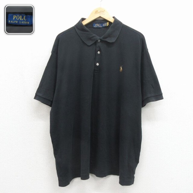 【20%OFF】ラルフローレン 半袖ポロシャツ ワンポイントロゴ ブラック メンズXL相当 | 古着