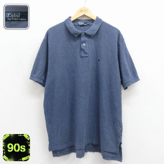 【20%OFF】ラルフローレン 90s 半袖ポロシャツ ワンポイントロゴ グレー メンズXL相当 | 古着