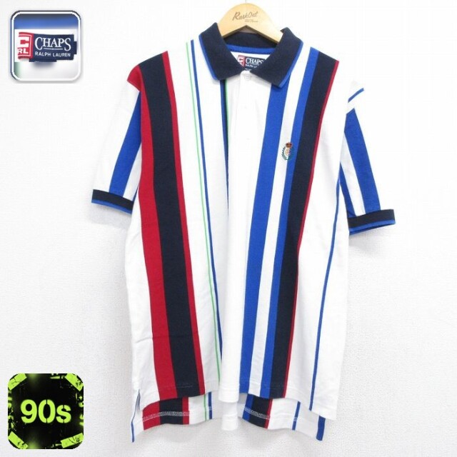 【20%OFF】ラルフローレン 90s 半袖ポロシャツ ワンポイントロゴ ホワイト メンズL相当 | 古着
