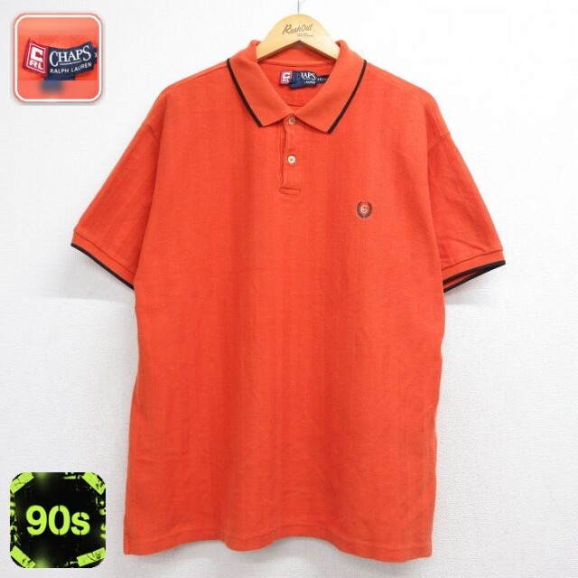 【20%OFF】ラルフローレン 90s 半袖ポロシャツ ワンポイントロゴ オレンジ メンズXL相当 | 古着