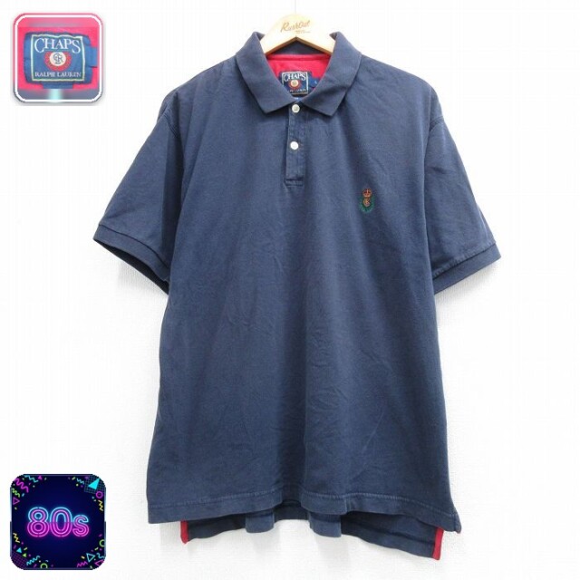 【20%OFF】ラルフローレン 80s 半袖ポロシャツ ワンポイントロゴ ネイビー メンズXL相当 | 古着