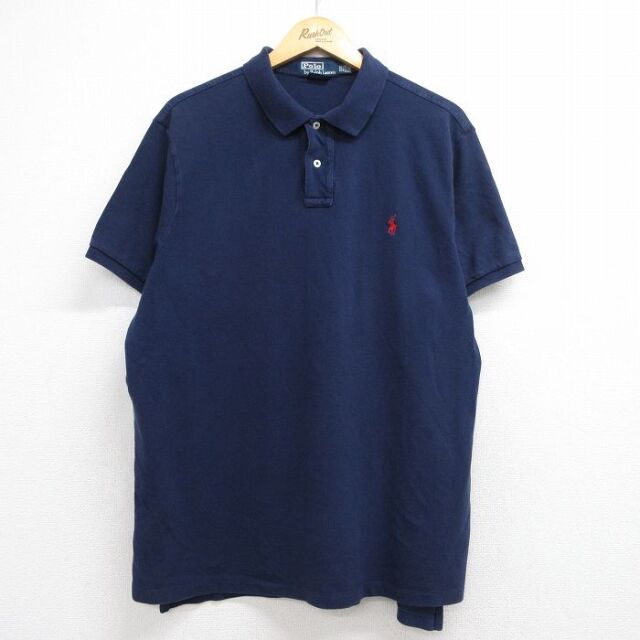ラルフローレン 90s 半袖ポロシャツ ワンポイントロゴ ネイビー メンズXL相当 | 古着