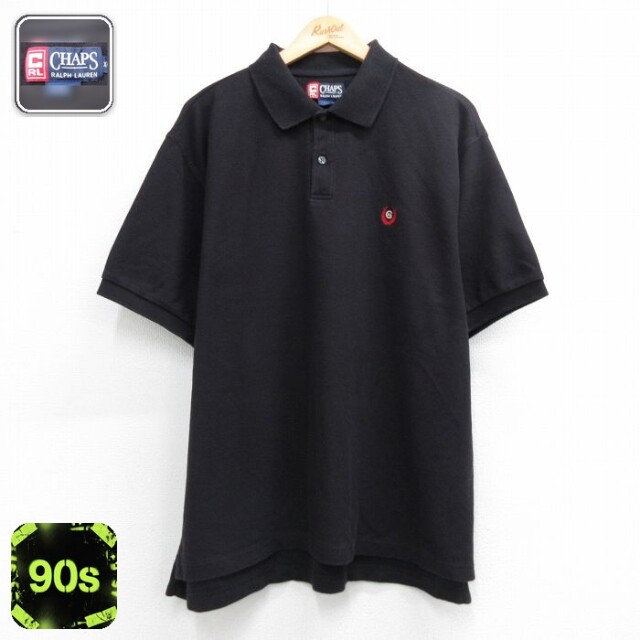 【20%OFF】ラルフローレン 90s 半袖ポロシャツ ワンポイントロゴ ブラック メンズXL相当 | 古着