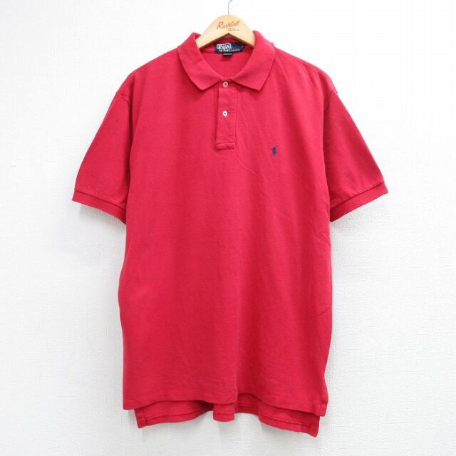 ラルフローレン 90s 半袖ポロシャツ ワンポイントロゴ レッド メンズXL相当 | 古着