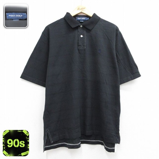 【20%OFF】ラルフローレン 90s 半袖ポロシャツ ワンポイントロゴ ブラック メンズXL相当 | 古着