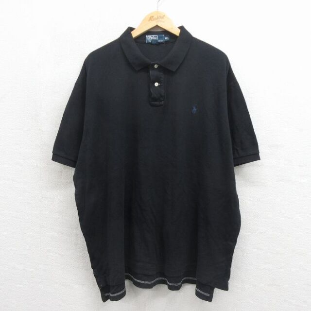 ラルフローレン 90s 半袖ポロシャツ ワンポイントロゴ ブラック メンズXL相当 | 古着