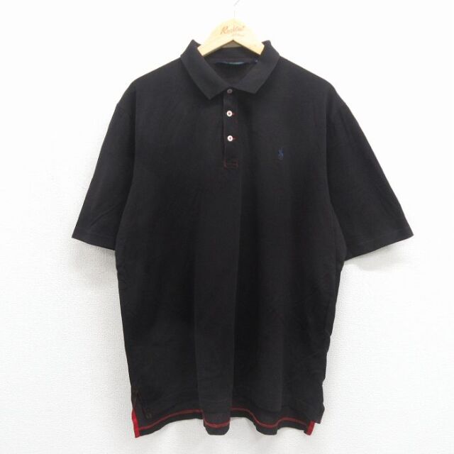 ラルフローレン 90s 半袖ポロシャツ ワンポイントロゴ ブラック メンズXL相当 | 古着