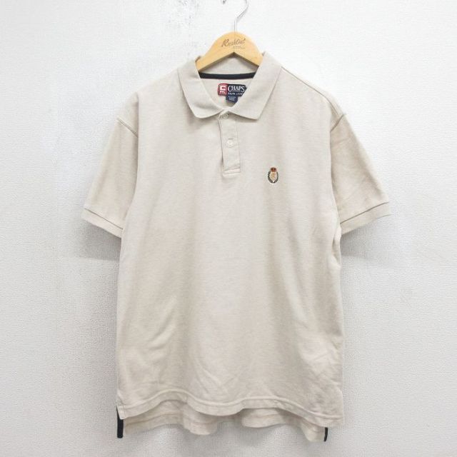ラルフローレン 90s 半袖ポロシャツ ワンポイントロゴ ベージュ メンズXL相当 | 古着