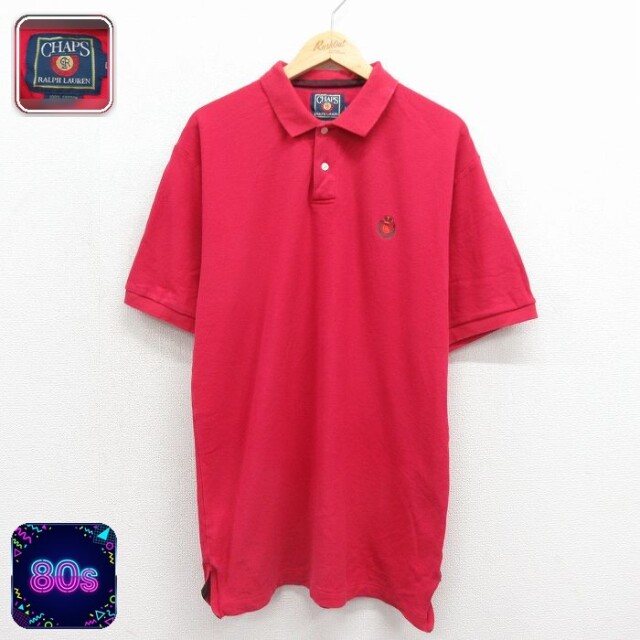 ラルフローレン 80s 半袖ポロシャツ ワンポイントロゴ レッド メンズXL相当 | 古着
