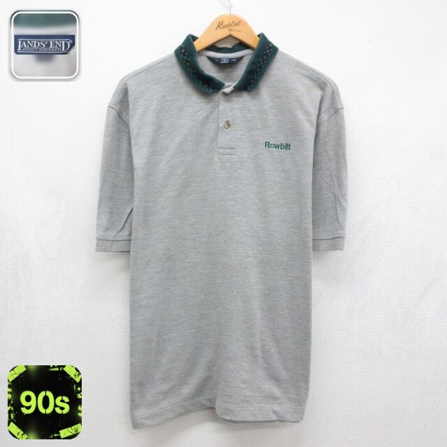 ランズエンド 90s 半袖ポロシャツ Rowbit グレー XL | 古着