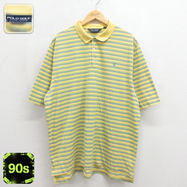 ラルフローレン 90s 半袖ポロシャツ ワンポイントロゴ イエロー メンズXL相当 | 古着