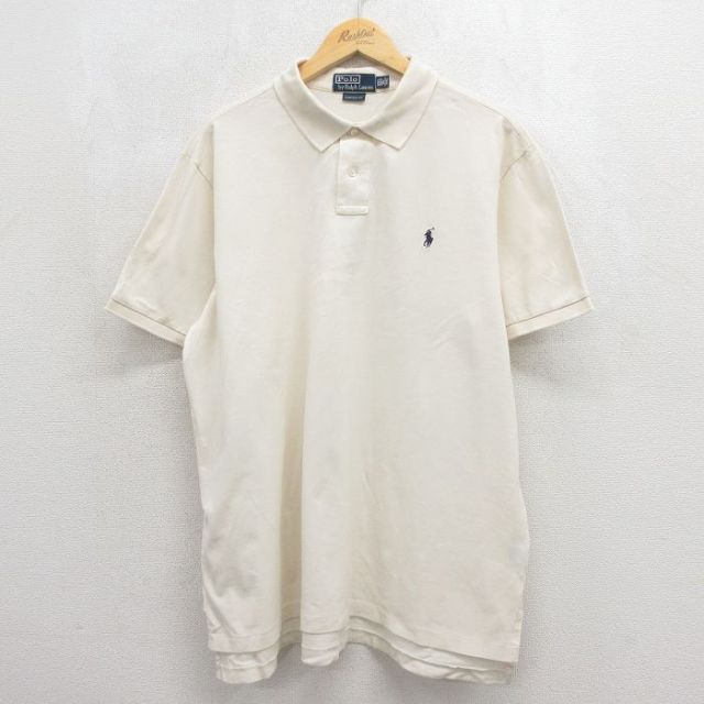 ポロラルフローレン　ポロシャツ　90s オートレーシング　L ヴィンテージ 古着通販 XL☆古着 ラルフローレン 半袖 ブランド ポロ シャツ メンズ