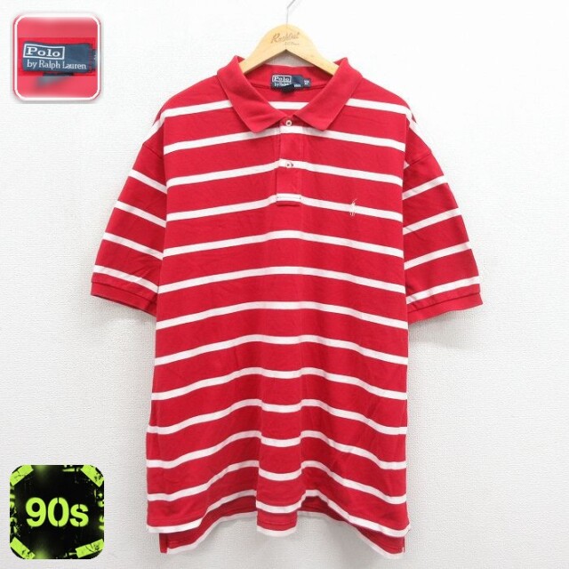 ラルフローレン 90s 半袖ポロシャツ ワンポイントロゴ レッド メンズXL相当 | 古着