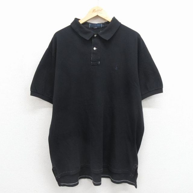 ラルフローレン 90s 半袖ポロシャツ ワンポイントロゴ ブラック メンズXL相当 | 古着