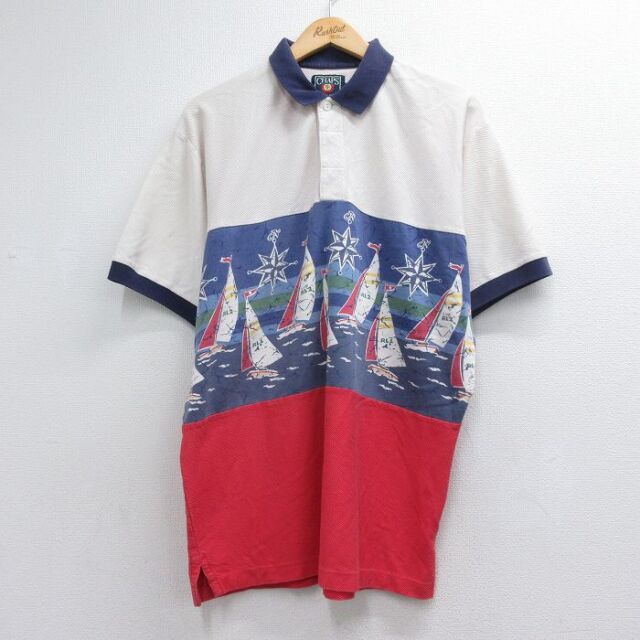 ラルフローレン 80s 半袖ポロシャツ ヨット レッド メンズXL相当 | 古着