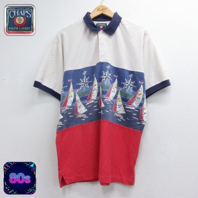 ラルフローレン 80s 半袖ポロシャツ ヨット レッド メンズXL相当 | 古着