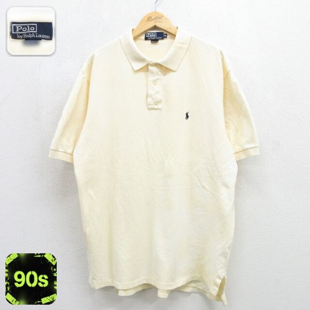 ラルフローレン 90s 半袖ポロシャツ ワンポイントロゴ イエロー メンズXL相当 | 古着