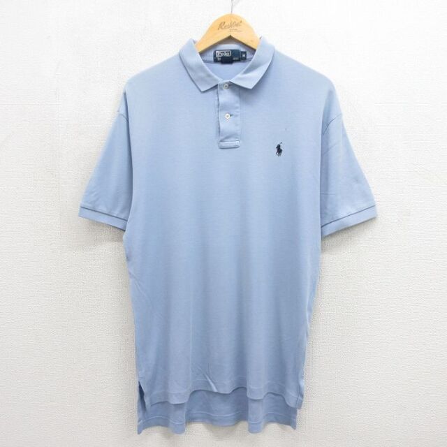 ラルフローレン 90s 半袖ポロシャツ ワンポイントロゴ グレー メンズXL相当 | 古着