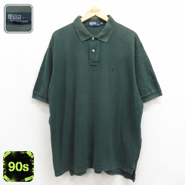 ラルフローレン 90s 半袖ポロシャツ ワンポイントロゴ グリーン メンズXL相当 | 古着