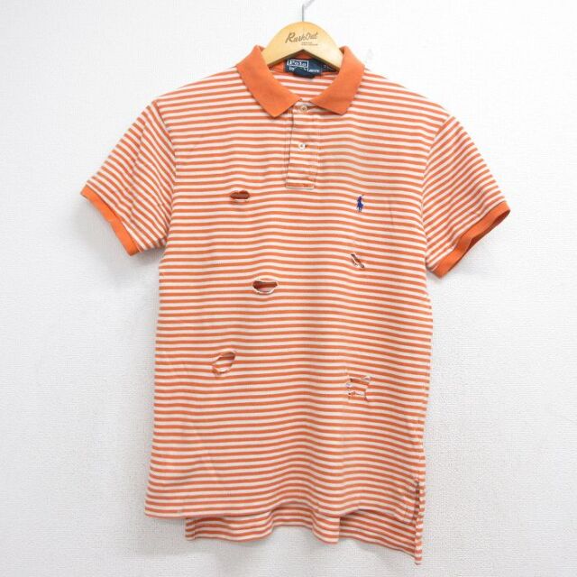 ラルフローレン 90s 半袖ポロシャツ ワンポイントロゴ オレンジ メンズM相当 | 古着