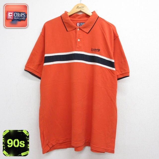 ラルフローレン 90s 半袖ポロシャツ ワンポイントロゴ オレンジ メンズXL相当 | 古着
