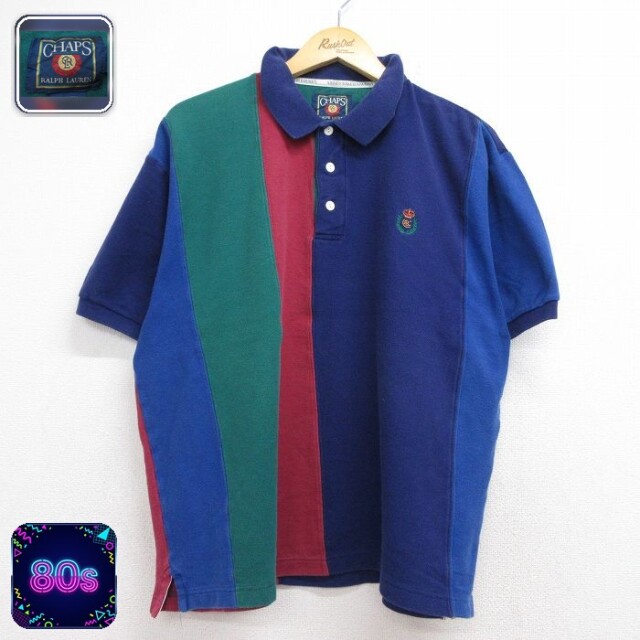 ラルフローレン 80s 半袖ポロシャツ ワンポイントロゴ ネイビー メンズXL相当 | 古着