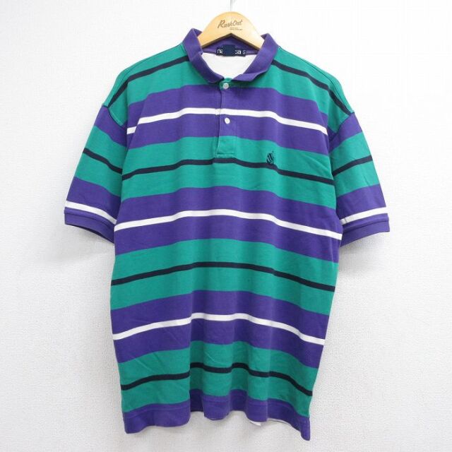 古着通販 XL☆古着 ノーティカ 半袖 ブランド ポロ シャツ メンズ 90
