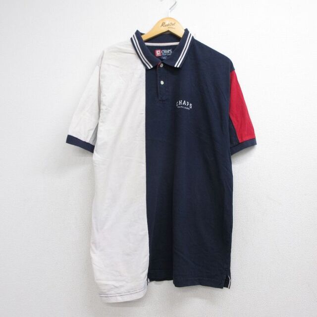 ラルフローレン 90s 半袖ポロシャツ ワンポイントロゴ ネイビー メンズL相当 | 古着