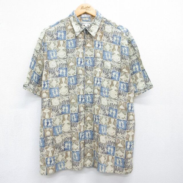 ピエールカルダン 90s 半袖シャツ ハワイアン ベージュ メンズXL相当 | 古着