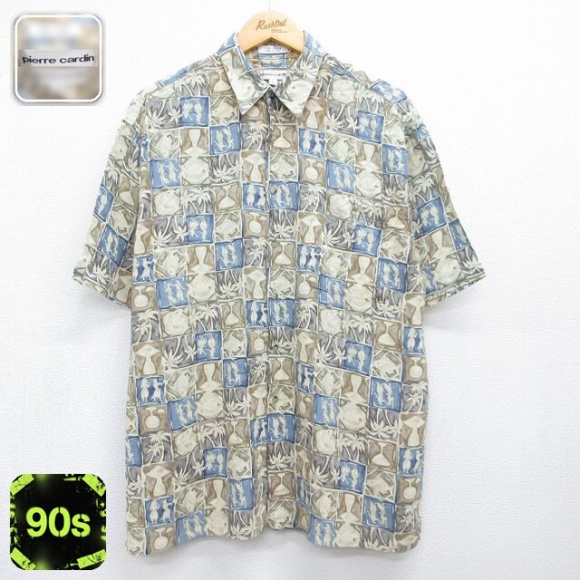 ピエールカルダン 90s 半袖シャツ ハワイアン ベージュ メンズXL相当 | 古着