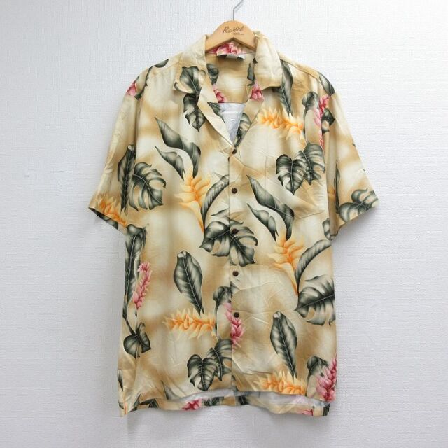 90s 半袖シャツ 花 イエロー メンズXL相当 | 古着