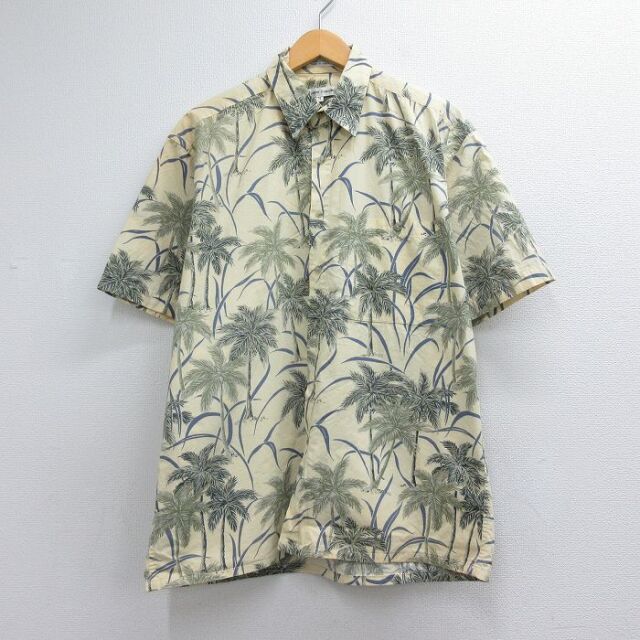 ピエールカルダン 90s 半袖シャツ ヤシの木 イエロー メンズL相当 | 古着