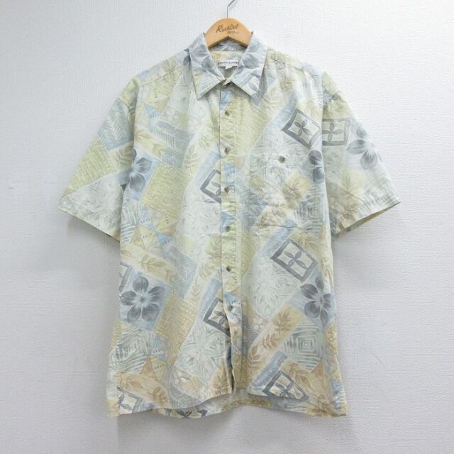 ピエールカルダン 90s 半袖シャツ 花 ベージュ メンズXL相当 | 古着