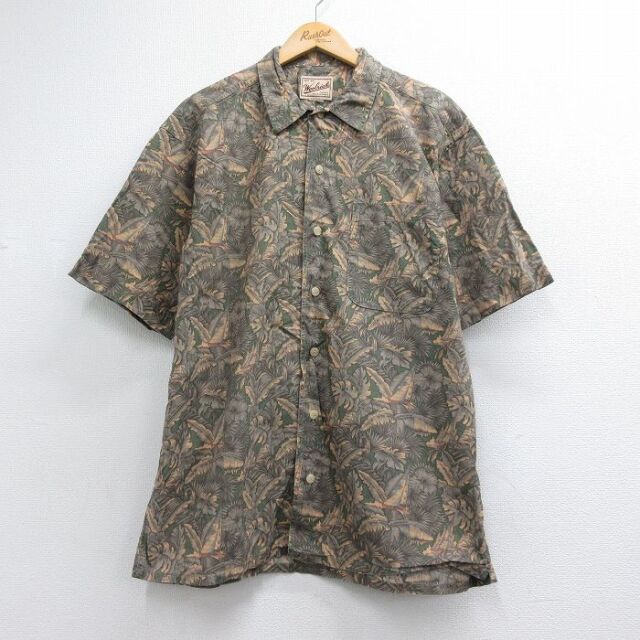 ウールリッチ 00s 半袖シャツ ハイビスカス カーキ メンズL相当 | 古着