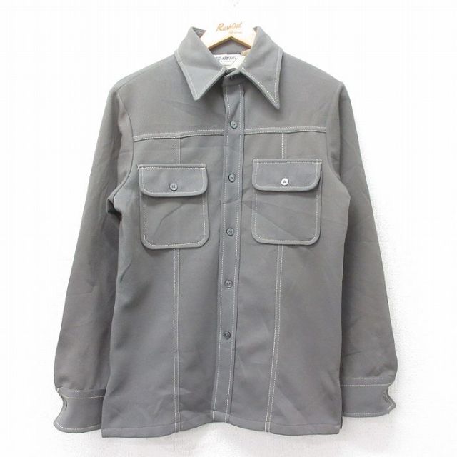 【50%OFF】80s 長袖シャツジャケット グリーン S | 古着