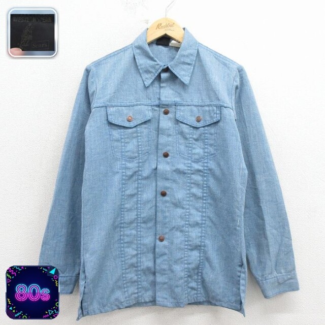 【50%OFF】シアーズ 80s 長袖シャツジャケット ネイビー M | 古着