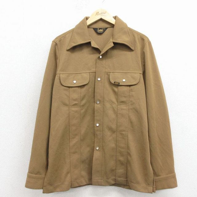 リー 70s 開襟シャツ ブラウン メンズM相当 | 古着