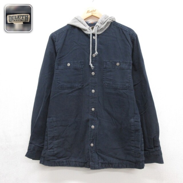 Duluth Trading 長袖シャツジャケット フランネル ネイビー メンズL相当 | 古着