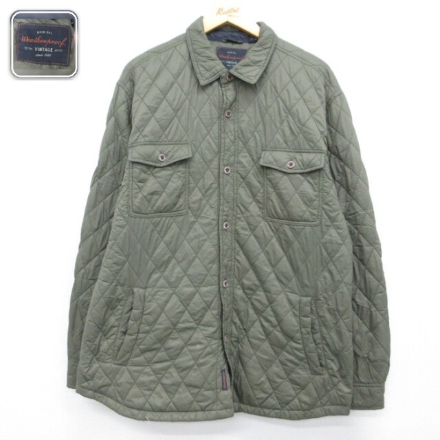 Weatherproof 長袖シャツジャケット キルティング カーキ メンズXL相当 | 古着