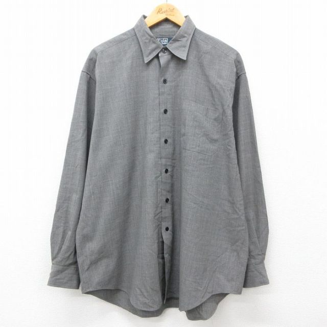 古着通販 XL☆古着 ラルフローレン 長袖 ブランド ウール シャツ 