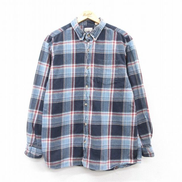 【20%OFF】XL★古着 レッドヘッド 長袖 フランネル シャツ メンズ コットン 紺他 ネイビー チェック 25feb07 中古 トップス